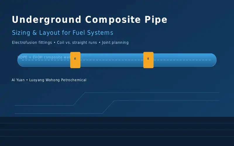 Open fuel trench at a station during cold-season piping work